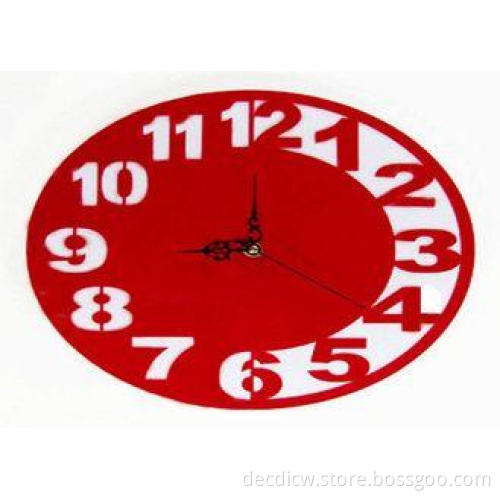 Gift Acrylic Ultra Thin Circle Clock Red Wall Sticker Clock